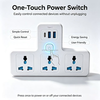 Adaptateur de prise murale multi-prises, prise EU, 3 voies, rallonge universelle avec 2 USB, convertisseur de prise de voyage