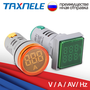 Đồng Hồ Đo 22MM Hiển Thị Kỹ Thuật Số Vòng Vuông Vôn Kế Kép Ampe Kế Điện Áp Hiện Tại 100a Ampe Kế Đèn Tín Hiệu LED - Product Image 5