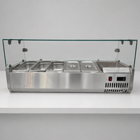 Réfrigérateur à salade de comptoir commercial en acier inoxydable, table réfrigérante pour bar à salades, pour restaurant et bar à salades