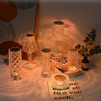 Lampe de Table 3D Cristal RGB, Rechargeable USB, Contrôle Tactile, Veilleuse LED Projecteur pour Chambre, Maison, Hôtel, Décoration Bricolage, Cadeau