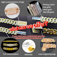 Personnalisé Glacé VVS Moissanite Plaqué Or Solide 925 Boule En Argent Sterling Lien Cubain Chaînes De Tennis Hip Hop Bijoux Collier Hommes