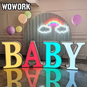2024 WOWORK fushun event decoration one birthday supplies baby shower metal baby table letter for party hire