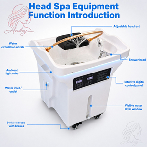 Lit de spa capillaire portable haut de gamme <span class=keywords><strong>sans</strong></span> plomberie, équipement de salon coréen, fauteuil de lavage mobile avec bac - Product Image 5