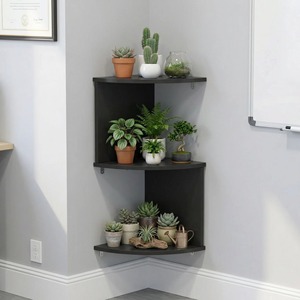 Wall <b>Corner</b> <b>Shelf</b> Multi Layer Storage Rack Rectangle Wall Mounted Type Easy Cleaning Decorative Display Rack For Home Office - Product Image 2