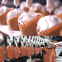 Industriële Zuivelijs Verwerking Productielijn Ijs Mix Maken Invriezen En Verpakkingsapparatuur