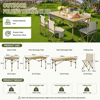 Ensemble de table et de chaises pliantes en acier au carbone pour le camping en plein air, pour pique-nique, barbecue, plage