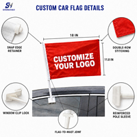 Drapeaux de fenêtre de voiture personnalisés double face durables avec clip universel pour défilés, fans de sport, décoration, bannières avec logo personnalisé