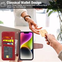 Étui de luxe pour iPhone 15 14 13 12 11 Pro Max, étui à rabat en cuir, portefeuille pour téléphone portable, magnétique, antichoc