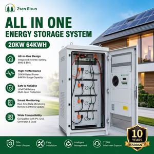 Système solaire tout-en-un 20 kW 64 kWh avec batterie intégrée hybride, garantie 10 ans, système de stockage d'énergie pour la maison - Product Image 1