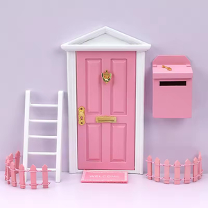 Accessoires pour maison de poupée, ensemble de portail de jardin féerique, mini-portail en bois pour elfes, porte de conte de <span class=keywords><strong>fées</strong></span> pour nains, mini-jouet éducatif - Product Image 5