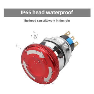 Botón de Parada de Emergencia a Prueba de Explosiones de 22MM, Interruptor de Cabeza de Hongo Metálico, Botón Pulsador Impermeable para Control Industrial - Product Image 6