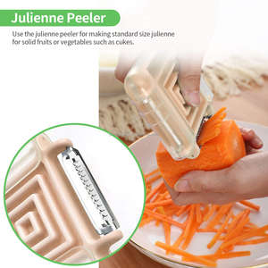 Pelapatate Julienne OEM 3 in 1 pelapatate per pelapatate <span class=keywords><strong>pomodoro</strong></span> carote zucchine con girevole, Julienne, seghettato - Product Image 5