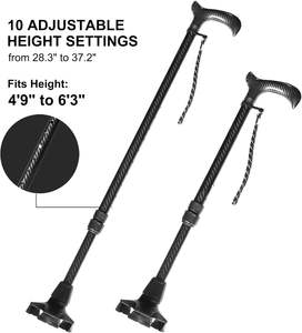 Tongkat Jalan Serat Karbon Mewah untuk Lansia, Mudah Disesuaikan, Stabilitas Ditingkatkan, Gagang Serat Karbon, Tongkat Tahan Beban 200LB - Product Image 3