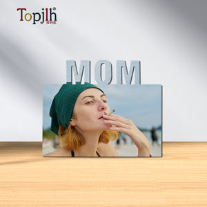 Topjlh blanc bois Sublimation blanc MDF cadre Photo thème maman avec impression personnalisée pour la congélation de beaux moments <span class=keywords><strong>mère</strong></span>-enfant - Product Image 2