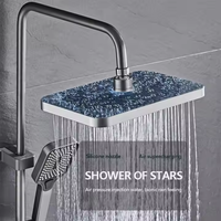 Système de douche mural thermostatique Affichage numérique LED 4 fonctions Touches de piano Comprend Mélangeur de salle de bain Bidet Pulvérisateur Pluie