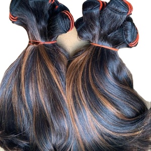 Venta al por mayor mechones de pelo de color piano mechones de pelo de trama Super doble dibujado de Vietnam Hair Factory - Product Image 3