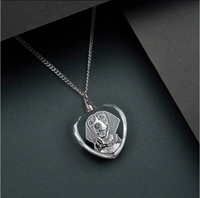 Bruiloft Valentijn Verjaardag of Kerstcadeaus Lege Sublimatie Laser Gegraveerde Foto Hart Kristal Ketting