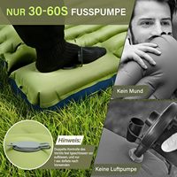 Matelas de camping gonflable en TPU avec gonflage à la main, tapis de couchage portable pour la randonnée en extérieur, le camping et la sieste au bureau