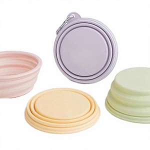 Conteneur pliable pour nourriture pour chien, en silicone, portable, 350 ml, étanche, de qualité alimentaire, durable, bol pliable pour chat, pour extérieur - Product Image 1