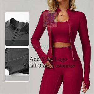 Free Shipping Short Crop Yoga Top with Exposed Navel, Women's Stand Collar, Fitness Yoga <strong>Clothes</strong>, Small Batch - Product Image 4