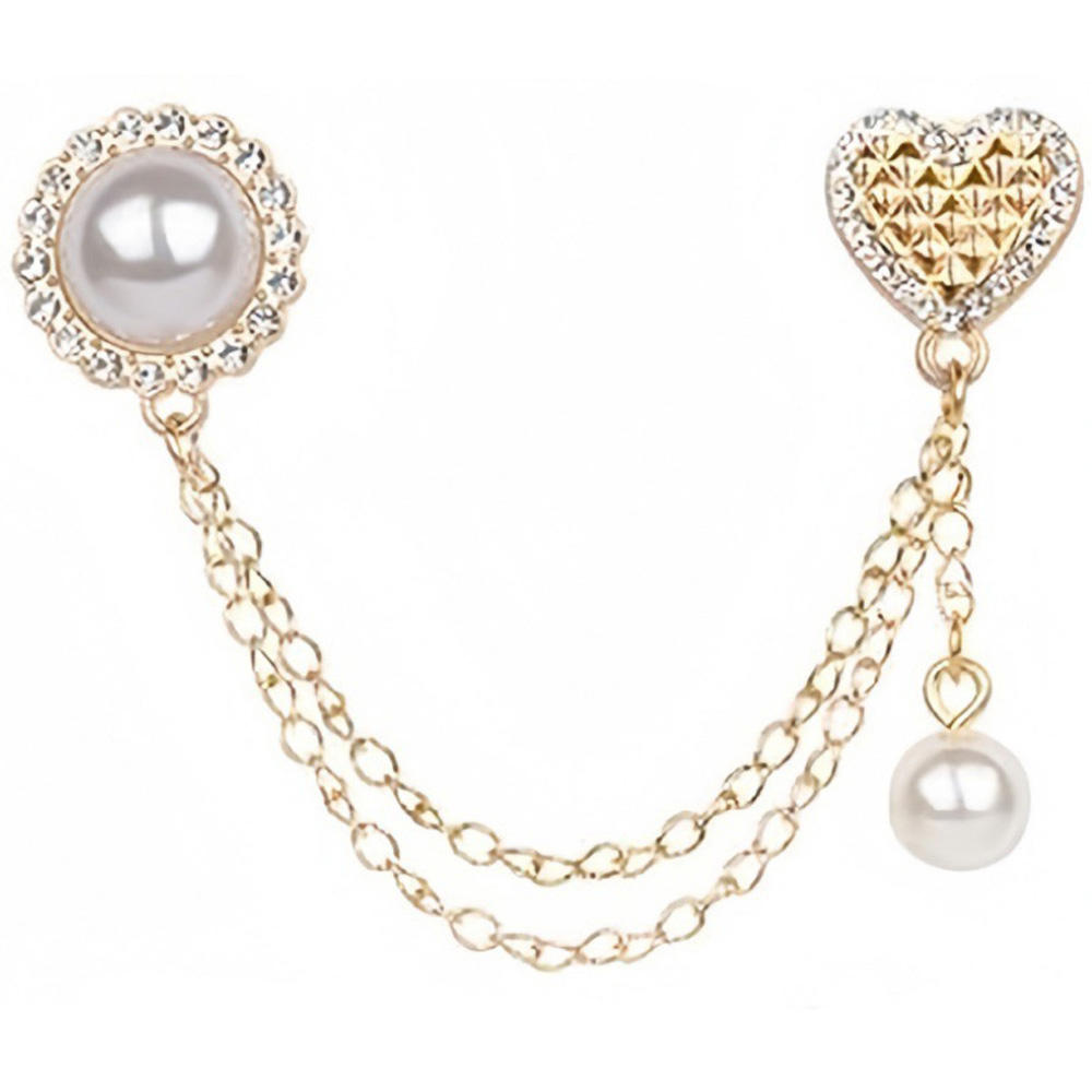 006 Chaîne circulaire en fausses perles avec forme de cœur 1 PCS