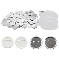 Composants vierges pour badges à épingle, attaches de sécurité, pièces de boutons en fer blanc pour cadeaux promotionnels et souvenirs, boutons à épingle, film Mylar
