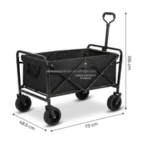Chariot de camping pliable à cadre en acier, chariot à main robuste pour le camping en plein air