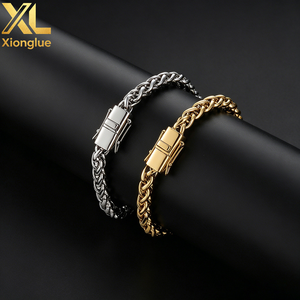 High Quality 6mm Silver Plated High Polished Stainless Steel Franco Chain Bracelet Hip Hop Jewelry for <b>Men</b> and Women - Product Image 5