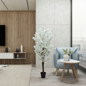Albero di Ciliegio Artificiale di Alta Qualità con Fiori Realistici in Vaso di Plastica per Decorazioni <span class=keywords><strong>da</strong></span> <span class=keywords><strong>Giardino</strong></span> Interno ed Esterno - Product Image 2