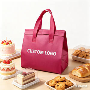 Non Woven Food <b>Delivery</b> Insulated Bag Aluminum Foil Lining Tea Coffee Takeaway Bag Custom Printed Logo Size Color Reusable - Product Image 1