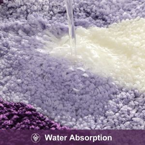 <span class=keywords><strong>Tapis</strong></span> de bain antidérapant en microfibre absorbant de forme irrégulière violet pour salle de bain et lavabo - Product Image 5