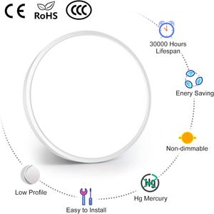 Ultra Thin Modern <b>LED</b> Ceiling <b>Light</b> for Living Room Indoor Decor <b>Surface</b> <b>Mounted</b> - Product Image 2
