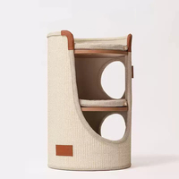 Château d'escalade intérieur moderne et écologique pour chat, arbre à grimper avec coussin doux et grattoir en sisal