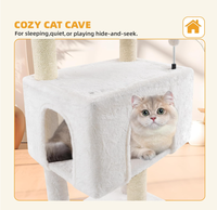 Arbre à chat multifonctionnel en panneau de densité sûr et durable avec griffoir, structure d'escalade et lit pour chat luxueux et spacieux - 1 unité