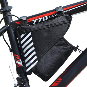 Échantillon gratuit Sac de cadre triangulaire pour vélo Noir Sac de rangement pour vélo de cyclisme Sac triangulaire pour tube supérieur avant Sac de selle pour vélos de route - Product Image 1