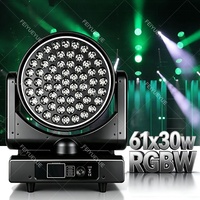 FEIYUEYUE DMX 61x30W RGBW 4-en-1 + 366x0.2W RGB Aura LED Moving Head Zoom Wash Light CRI 96 Ra96 pour éclairage de scène