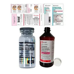 Emballage de médicaments pharmaceutiques injection de stéroide 10ml flacon de musculation pharmaceutique en plastique sirop contre la toux étiquettes de bouteilles wockhardt