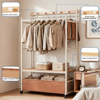 Porte-vêtements simple en métal sur pied, démontable, avec étagères de rangement pour chambre, dortoir, balcon, magasin de vêtements et salon