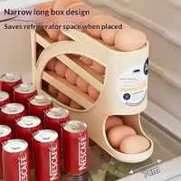 Boîte de rangement antibactérienne coulissante pour œufs, organisateur de porte latérale de réfrigérateur domestique, gadget de cuisine pour la distribution automatique des œufs
