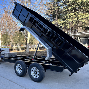 Enviado en 7 días Remolque agrícola en stock Negro 2025 Nuevo 2 ejes 5800kg Capacidad de carga Freno eléctrico Remolque de descarga de aluminio hidráulico - Product Image 1