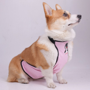 Corgi Belly Band - Chaleco impermeable a cuadros de color rosa para perros medianos, ropa para mascotas para todas las estaciones al aire libre - Product Image 1