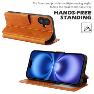 Nouvelle conception d'étui de téléphone portable magnétique antichoc en cuir et TPU avec protection de l'appareil photo pour - Product Image 2