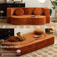 Komprimiertes Zweisitzer-Samtsofa Vakuumverpackt Geschwungenes Design Moderner Minimalistischer Stil Maßgeschneidertes Komprimiertes Schlafsofa