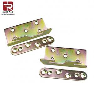 Support de lit plaqué zinc jaune accessoires de connexion de matériel de meubles crochet de lit rails de lit cachés - Product Image 3