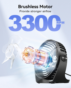 Quạt bàn USB 5 inch với khả năng xoay 360 độ °   Quạt để bàn di động xoay được Thích hợp cho văn phòng tại nhà với thiết kế nhỏ gọn - Product Image 3
