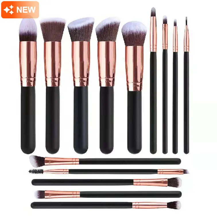 High Quality Professional Eye Shadow Face Cosmetics Wholesale Brushes Rose Gold Private Label Makeup Brushes