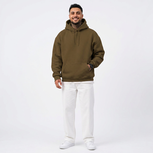 Ventes en gros de sweats à capuche pour hommes adultes, en polaire polyester/coton, séchage rapide, respirant, décontracté, hiver, couleur unie, grande taille - Product Image 1