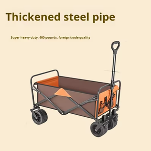 Chariot de pique-nique et de camping pliable <span class=keywords><strong>à</strong></span> quatre roues avec roues de 5 pouces, cadre en acier, capacité de 150 L, capacité de charge de 150 kg, directement du fabricant - Product Image 4