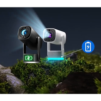 Mini projecteur rechargeable K2 avec batterie, Wifi, BT, 4K, correction automatique de la distorsion trapézoïdale, projecteur intelligent portable pour la maison et l'extérieur