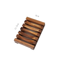 Ensemble de quatre pièces écologiques Porte-savon en bambou naturel Savonnière en bois durable